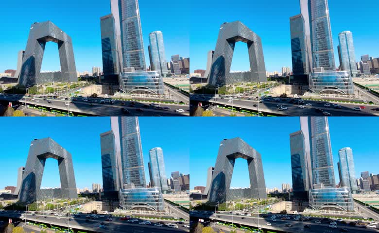 北京延时震撼北京CBD国贸商务车流