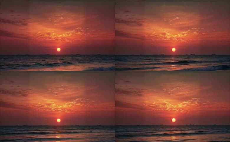 夕阳余晖洒满海面
