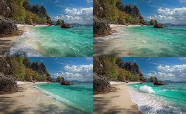 浅滩透蓝近海海岸