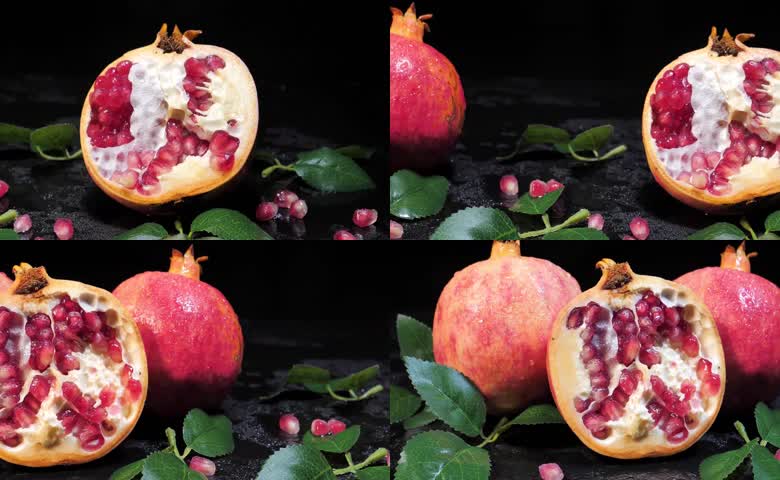 饱满红籽石榴实拍