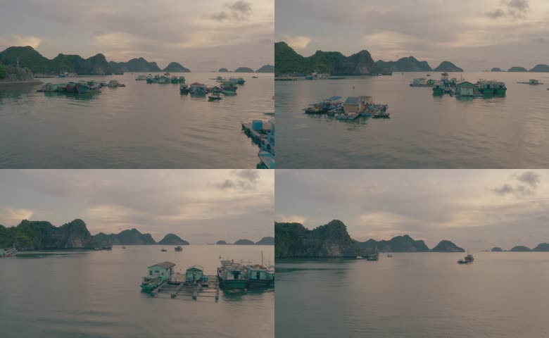 海洋海岛航拍渔船