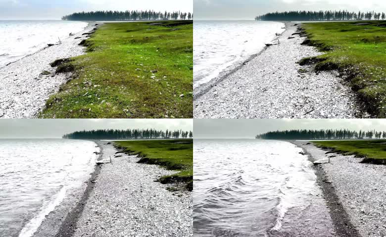 波浪拍击海岸美景