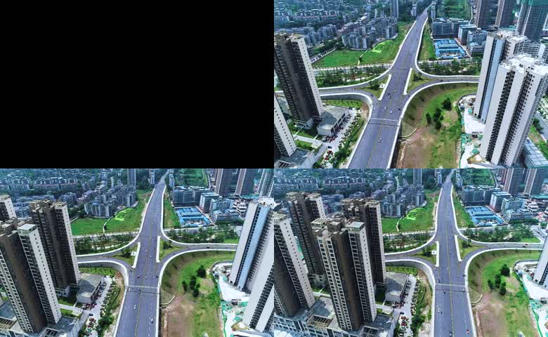 航拍大气城市立交车流
