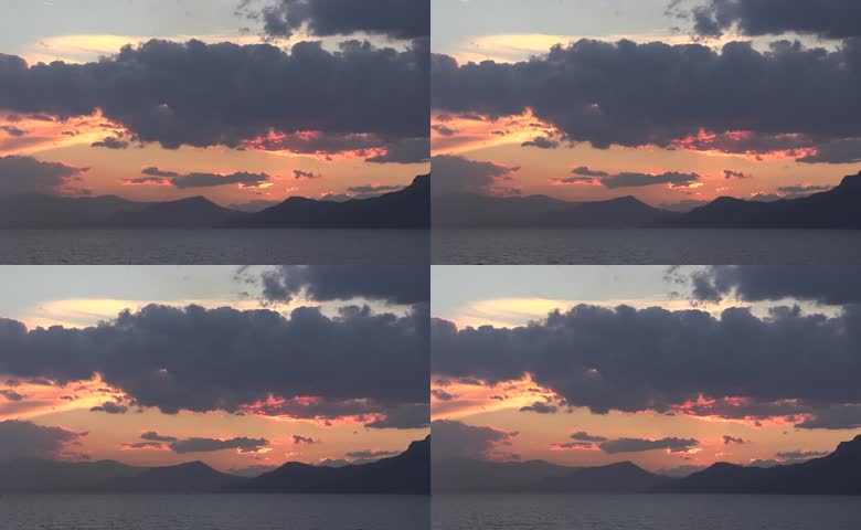 夕阳海洋大海火烧云
