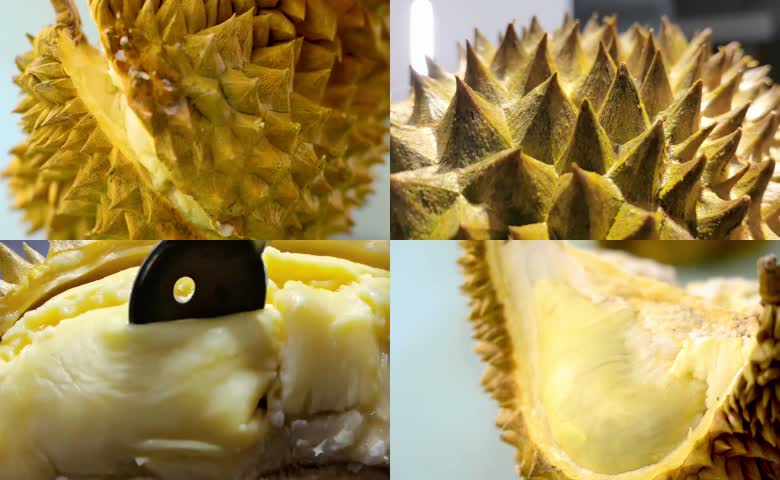 带果壳榴莲果肉纹理展示