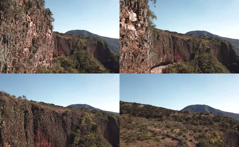 红岩峭壁山野风光