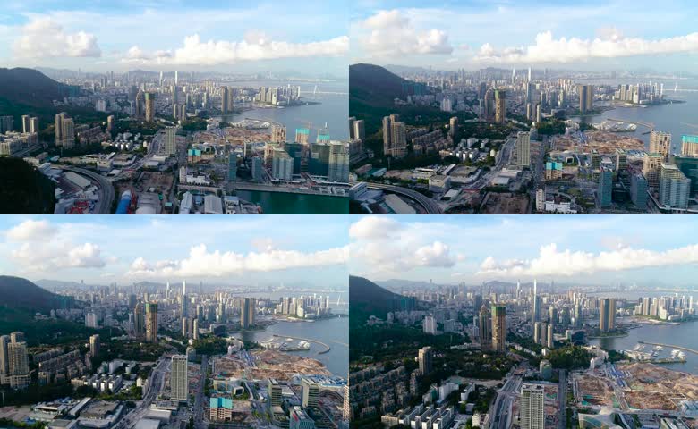 深圳蛇口依山傍海城区航拍