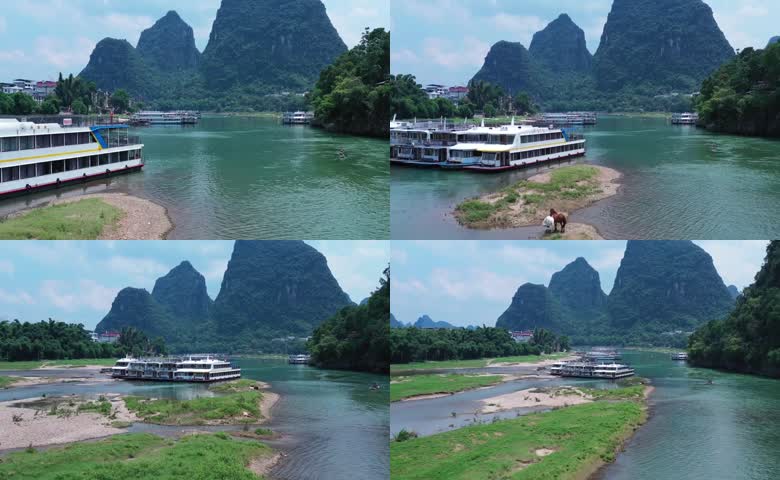 漓江游船山水风光