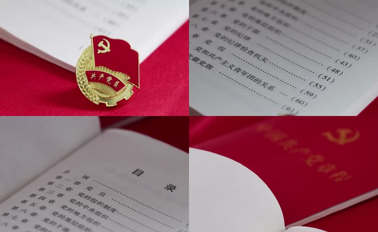 党徽翻开的党章