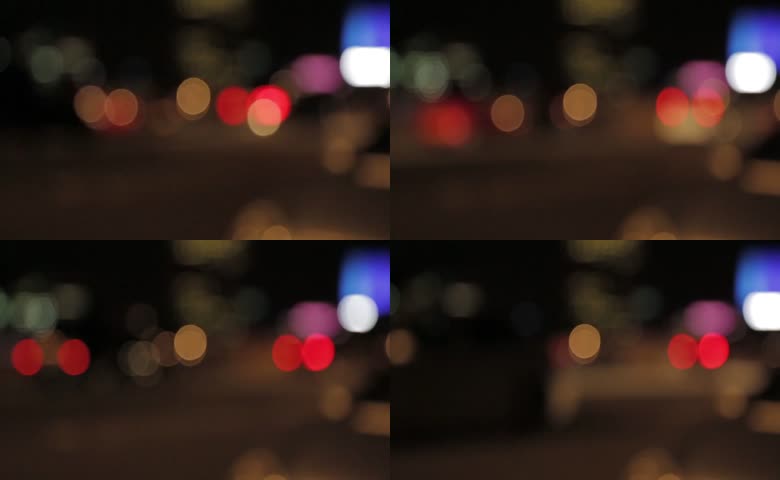 夜晚城市交通虚焦