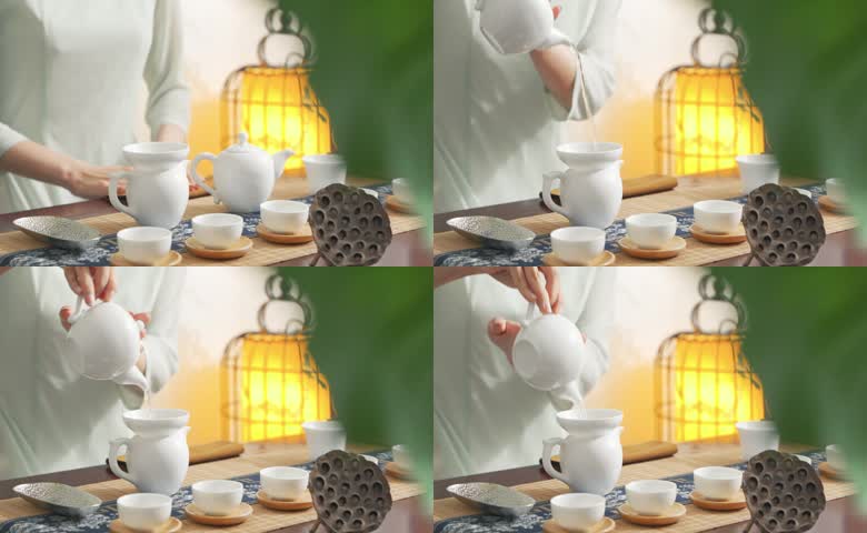 倒茶的清逸茶艺场景