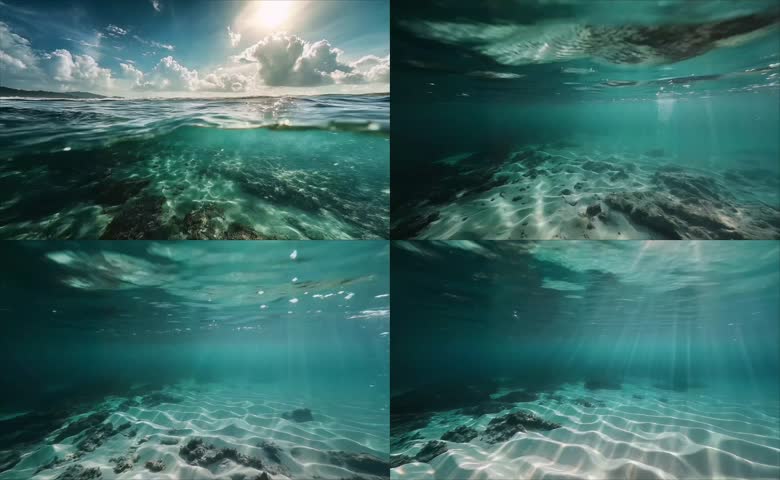 青绿色近海沙地海底