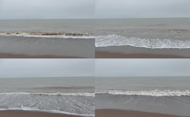 阴天灰白色海面海浪
