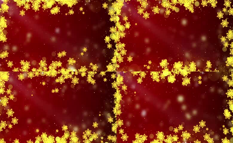 红色背景金色雪花动态