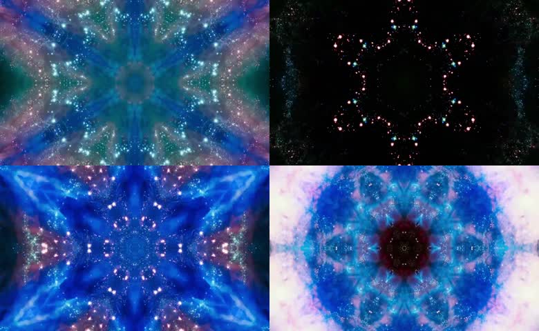 蓝色星空对称万花筒动态光效