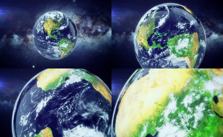 太空视角旋转地球