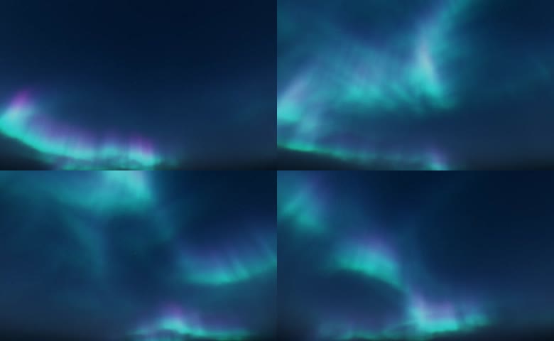夜幕星空极光变幻