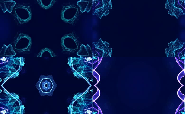 蓝紫色对称万花筒光效