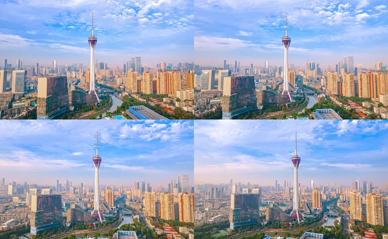 航拍成都天府熊猫塔城市全景