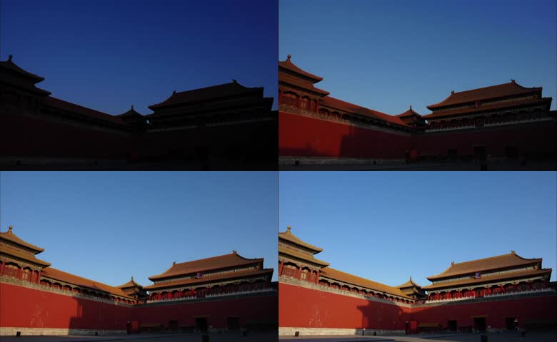 北京故宫天安门延时日出