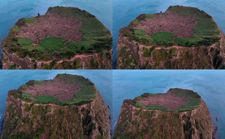 海上火山口岛屿航拍