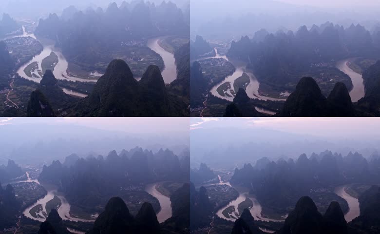 桂林漓江喀斯特峰林航拍