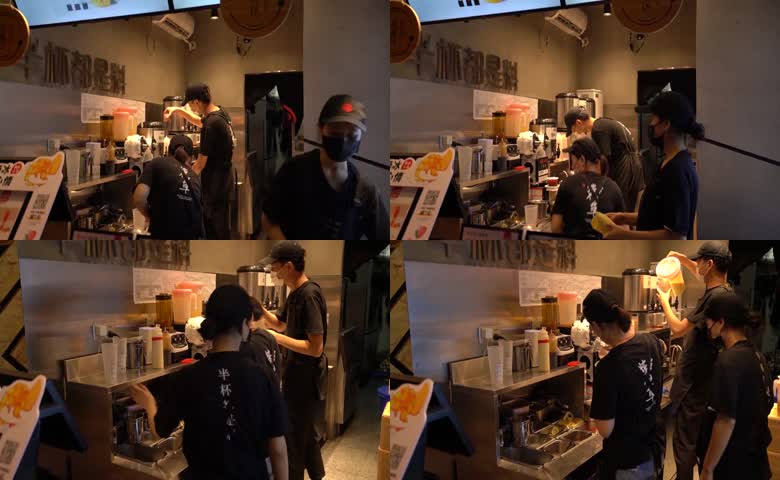茶饮门店操作台工作