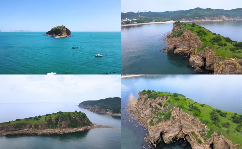 航拍大连棒棰岛