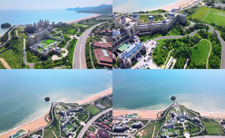 航拍大连金石滩鲁能胜地