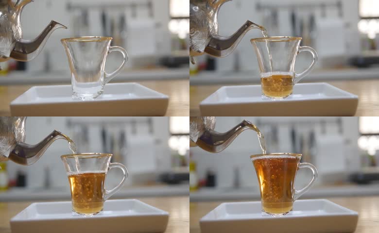 空镜头视频茶水茶杯茶壶倒茶