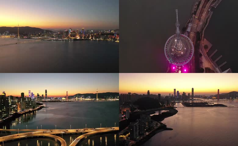 黄昏下的澳门城市风光