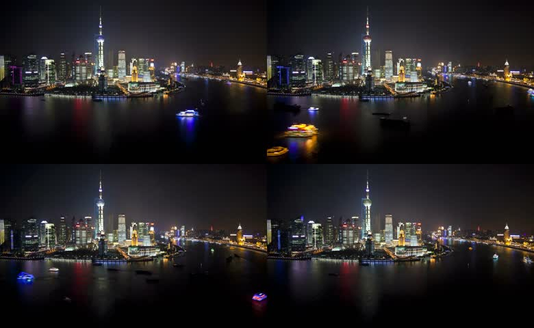 上海陆家嘴夜景延时
