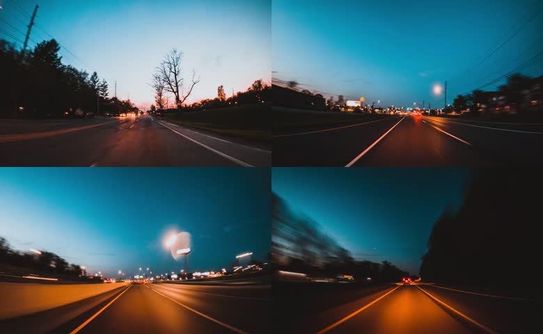夜景公路移动镜头
