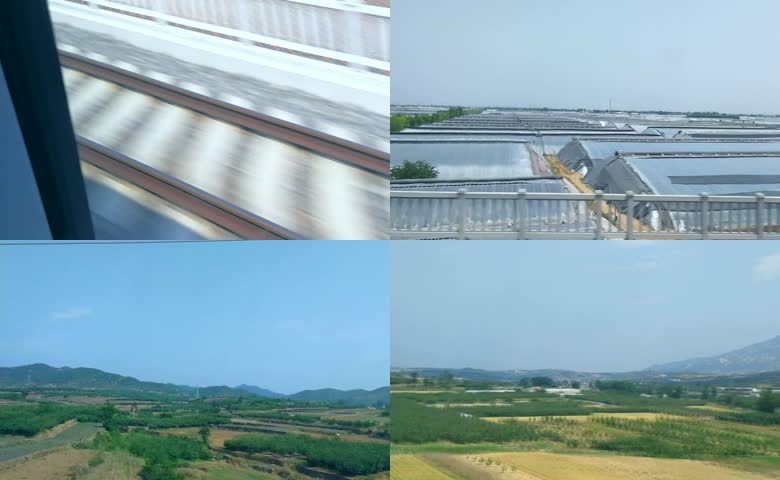 高铁车窗向外拍摄