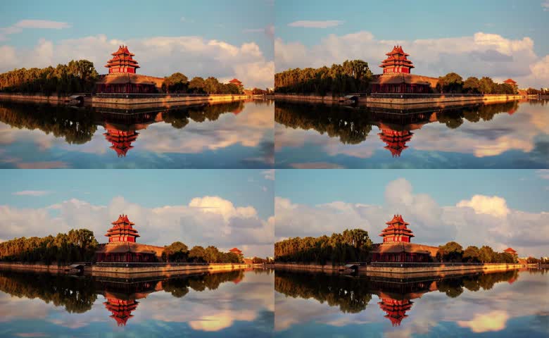 故宫角楼黄昏实景