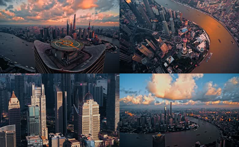 航拍上海电影感魔都