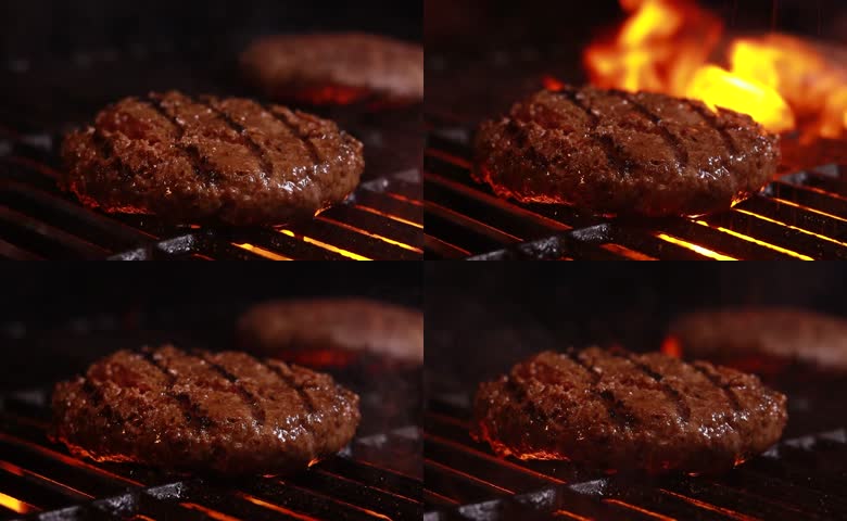 炭火炙烤牛肉肉饼