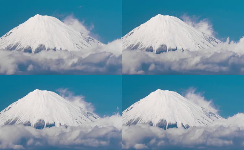 蓝天雪山云海自然风光