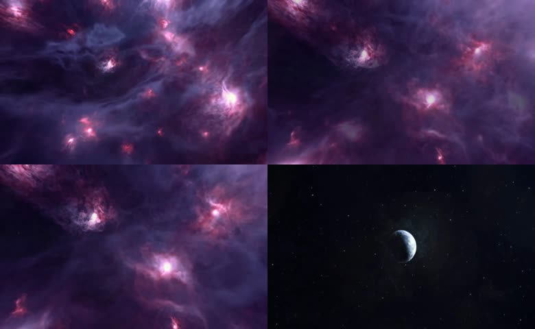 彩色星际星云