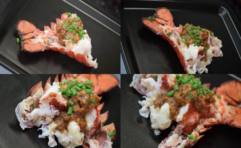 烤制龙虾尾美食