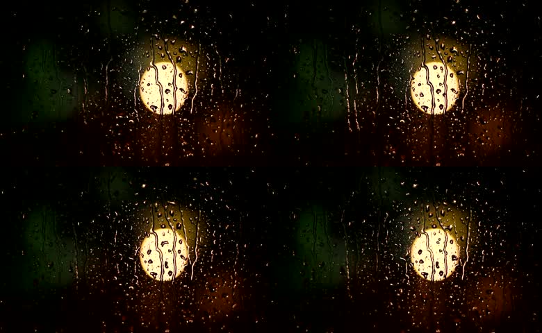 雨夜玻璃窗雨滴