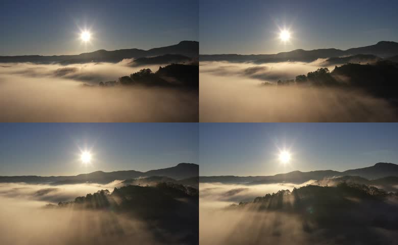 山间日出云海景观