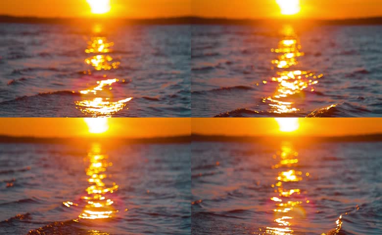 夕阳海面特写