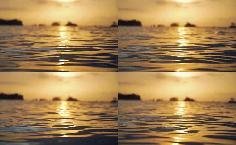 落日海面慢镜头