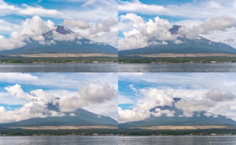 湖面远眺富士山