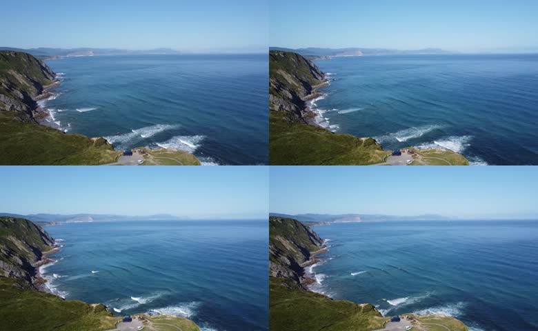 蓝色大海崖壁海岸线