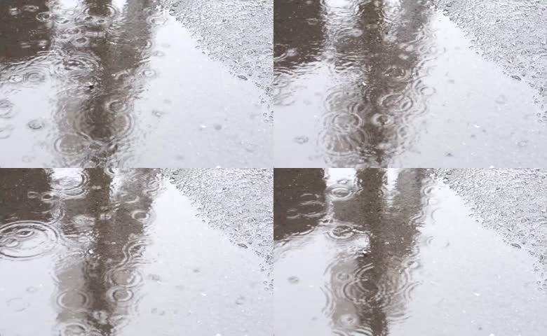 雨天积水波纹特写