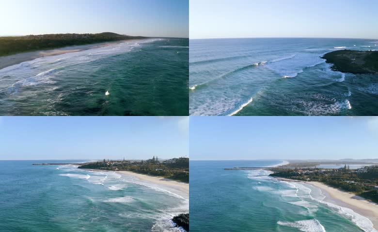 海岸海浪航拍