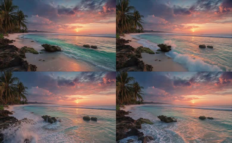 热带海滩日落风光
