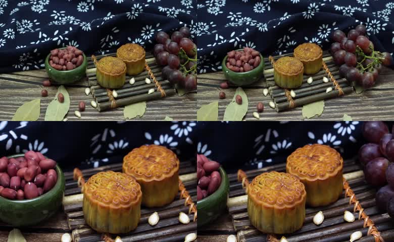 中秋瓜果月饼摆盘